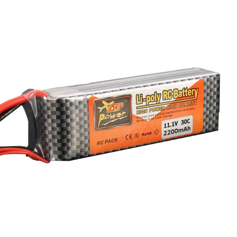 

ZOP Power 11.1V 2200MAH 3S 30C Lipo Battery XT60 Plug Connector Rechargeable for RC Drones FPV Quadcopter Toys DIY Charging