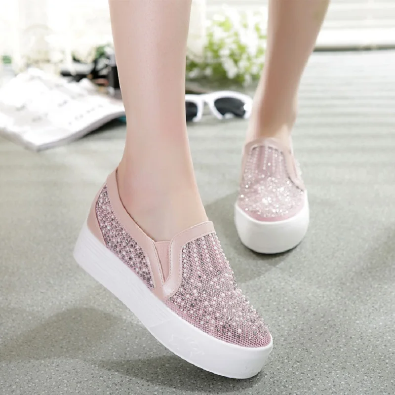 

2018 spring new muffin thick bottom versatile flat bottom breathable mesh casual shoes