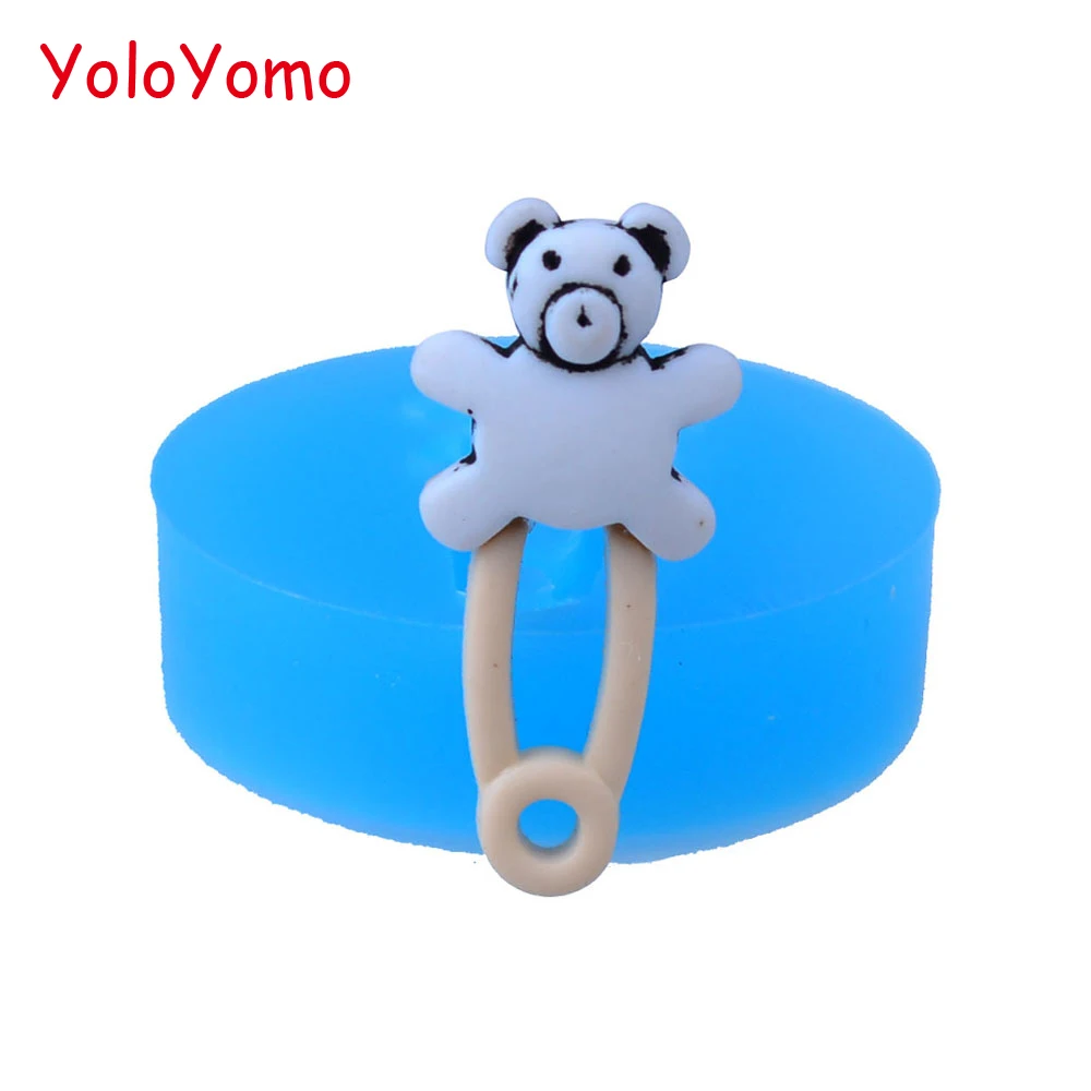 F449YL 25.8mm Bear Pin Silicone Mold - for Baby Shower, Cake Decoration, Fondant, Chocolate, Scrapbooking, Resin Clay, Candy Wax F449YL 25.8mm Bear Pin Silicone Mold - for Baby Shower, Cake Decoration, Fondant, Chocolate, Scrapbooking, Resin Clay, Candy Wax