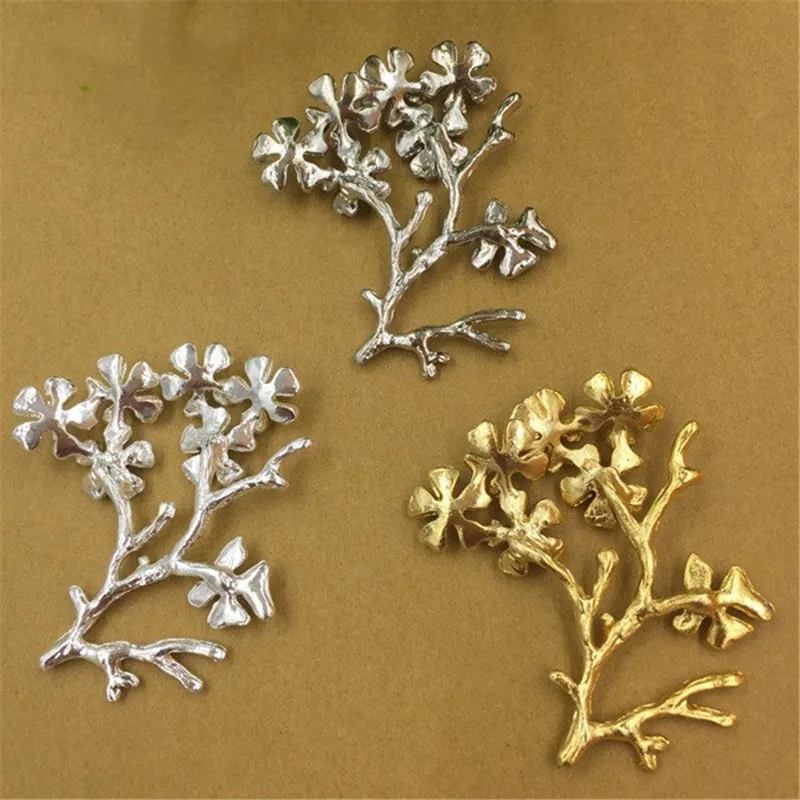 

10pcs/lot 52x44mm flower pendant metal leaf flower jewelry findings for DIY Hairwear necklace accessories