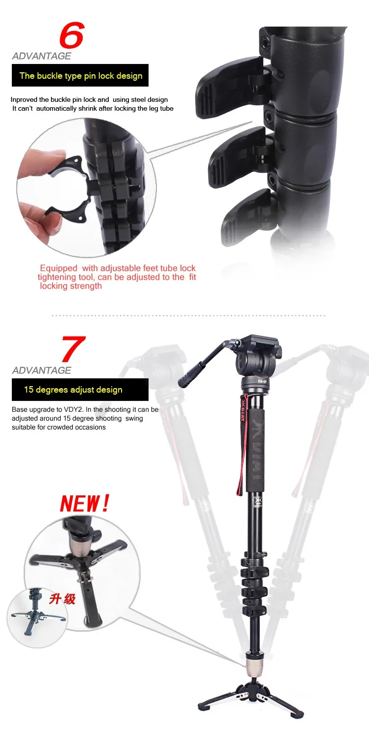 DIAT MADV324 KS-5P монопод для камеры+ головка для жидкости+ подставка для монопода для Canon Nikon и всех DSLR с креплением 1/"