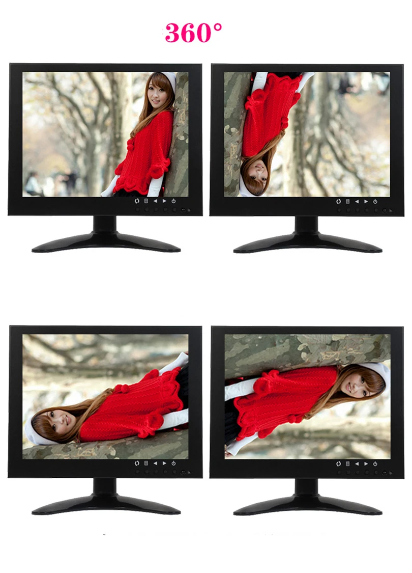 Wearson 8 Inch Metal LCD Monitor Quad BNC VGA AV Input 43 HD With Bracket With VESA Hole for PC CCTV Medical Home Security etc (9)