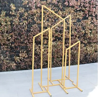 

New wedding props beveled geometric screen stage display wedding three-dimensional flower rack decorative background iron arch.