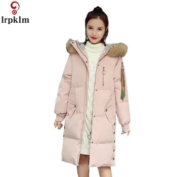

Jacket Women's Winter Long Cotton Padded Jacket Coat Female Parkas Hooded Thickened Jackets 2018 New Plus Size Overcoats CH588