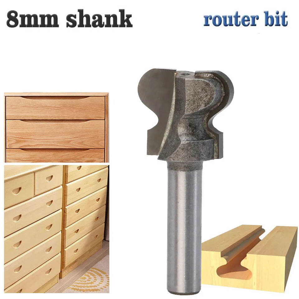 

1pc 8mm Shank Classical Double Finger Wood Router Bit C3 Carbide Wood Drawer Milling Cutters Woodworking Tools