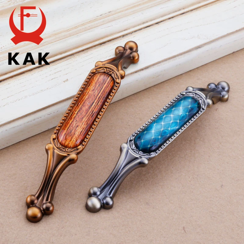 KAK винтажные Хрустальные Ручки для шкафа и ручки европейские ручки для ящика кухонные ручки дверное оборудование для обработки мебели