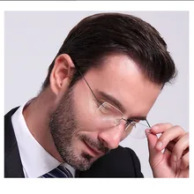 Высококачественный ультра-светильник, безрамные титановые очки для чтения, мужские бизнес очки для дальнозоркости по рецепту+ 1,0 1,5 2,0 2,5 3,0 3,5