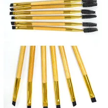 Хит, двойные концы, инструменты для макияжа, бамбуковые кисти, ресницы, растушевка, кисть для глаз, тушь для ресниц, косметика, гребень для бровей, Make up Maquiagem