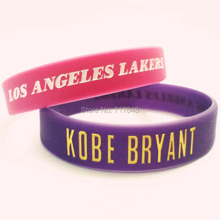 1pc Kobe Bryant wristband silicone bracelets hot pink purple rubber