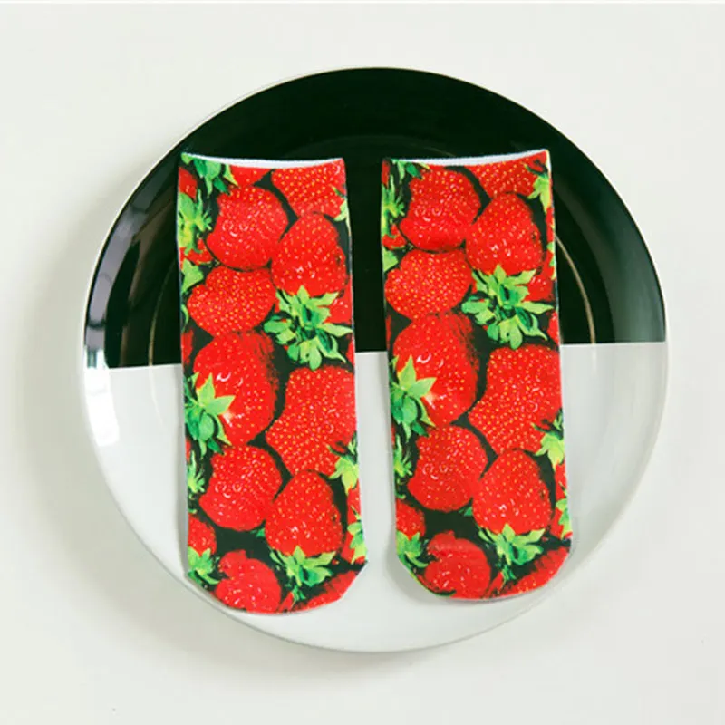 Мужские носки, милые удобные дышащие носки в полоску с 3D принтом, креативные хлопковые носки с рисунком еды, восхитительные носки для еды - Цвет: Небесно-голубой