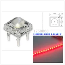 100 шт./лот 5 мм Пиранья супер флюс красный прозрачный светодиоды Пиранья автомобильные лампы светильник Новинка Высокое качество