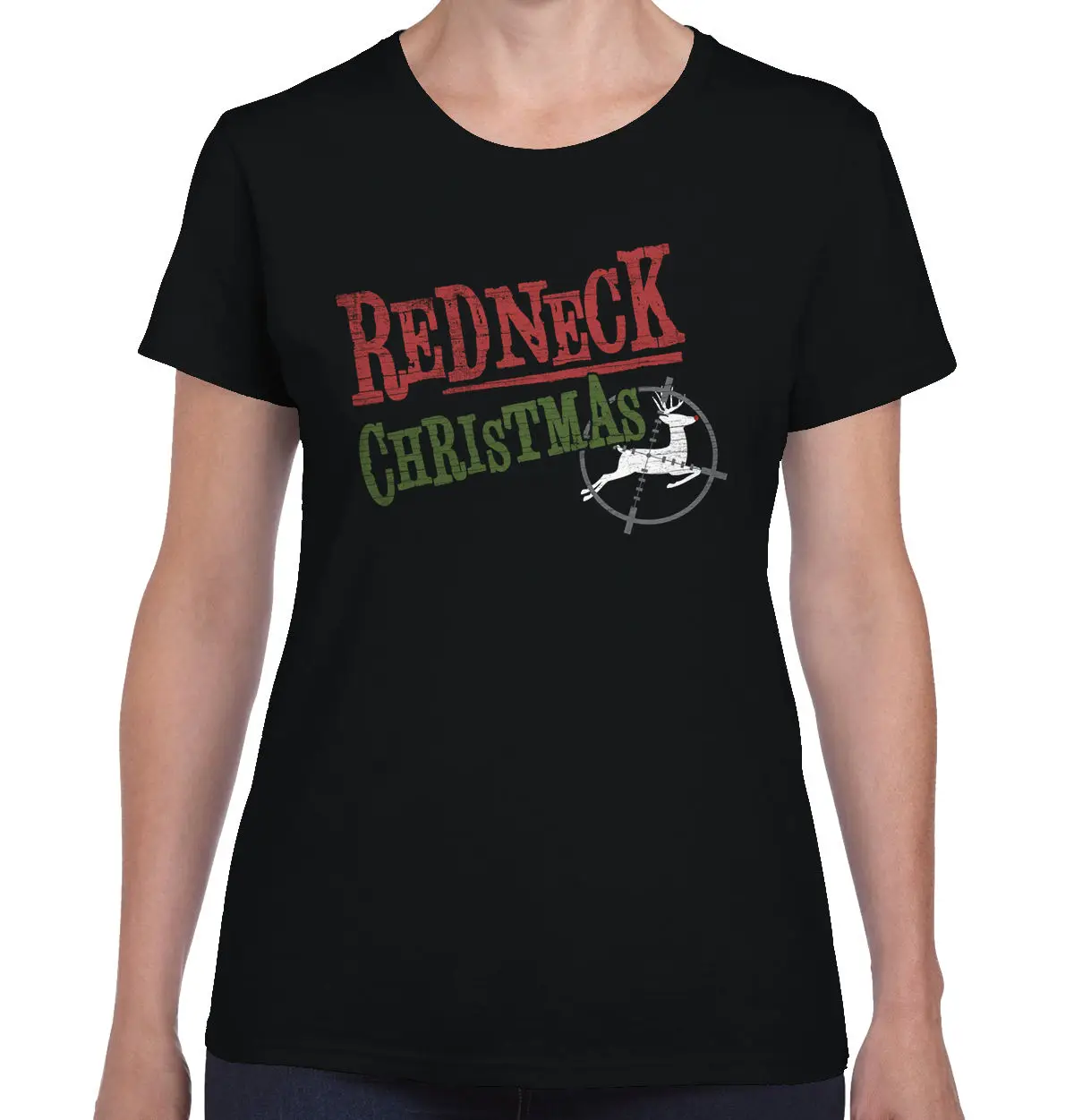 Redneck Christmas Trendy Cool Fashion Funny Rude Christmas Ladies T Shirt Lady Fantastic Women T