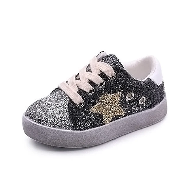 Baby Kids Shoes Toddler Trainer Bling Sequin Star Children Casual Shoes Big Boys Girls Sneakers