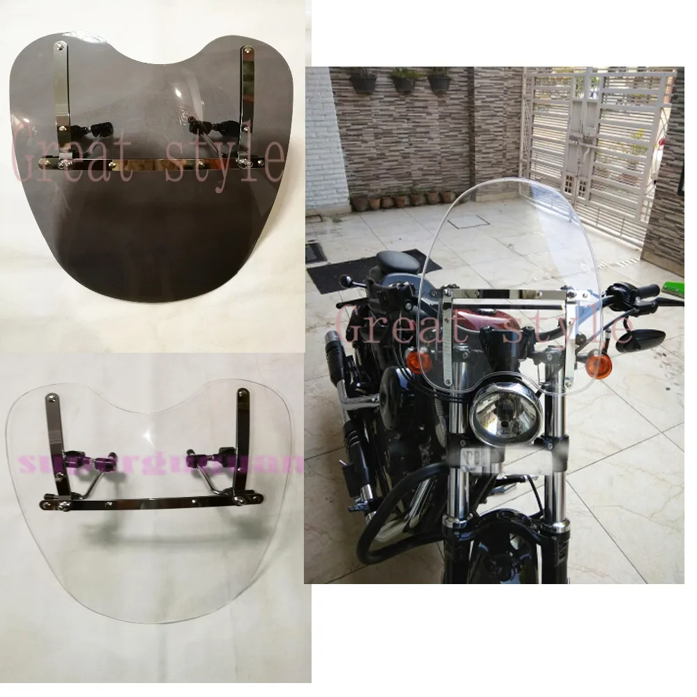 New Moto Windscreen For Harley Davidson Sportster 1200 Iron 883 Softail