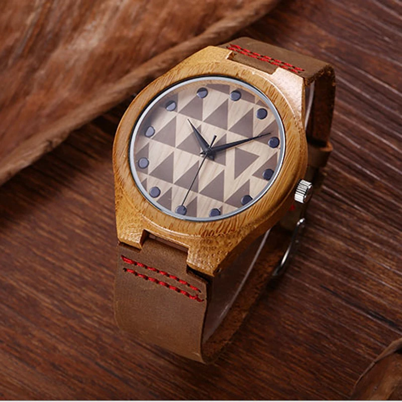 Лучший бамбуковый натуральный деревянный чехол из натуральной кожи ремешок Часы мужские модные ретро аналоговые кварцевые мужские часы подарок relogio