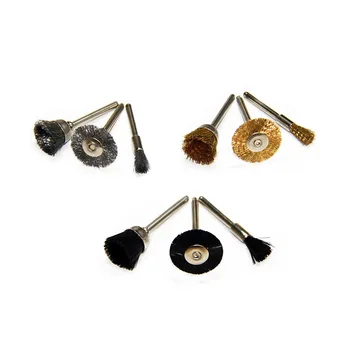 

9pcs Steel Rotary Brushes Mini Drill Polishing Buffing Wheels 3.2mm Shank Mandrels Drill Bits for Dremel Rotary Tool