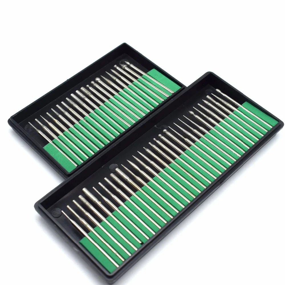 50pcs/set Diamond Rotary Burs Jewelry Polishing Tools Drill Engraving