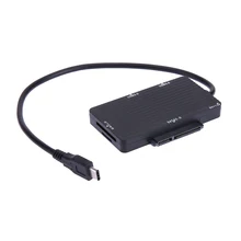 Ultra Speed Multifunction USB3.1 Type C Adapter Type-C to Dual USB3.0 HUB TF Micro SD Card Reader & SATA 3.0 for Macbook Laptop