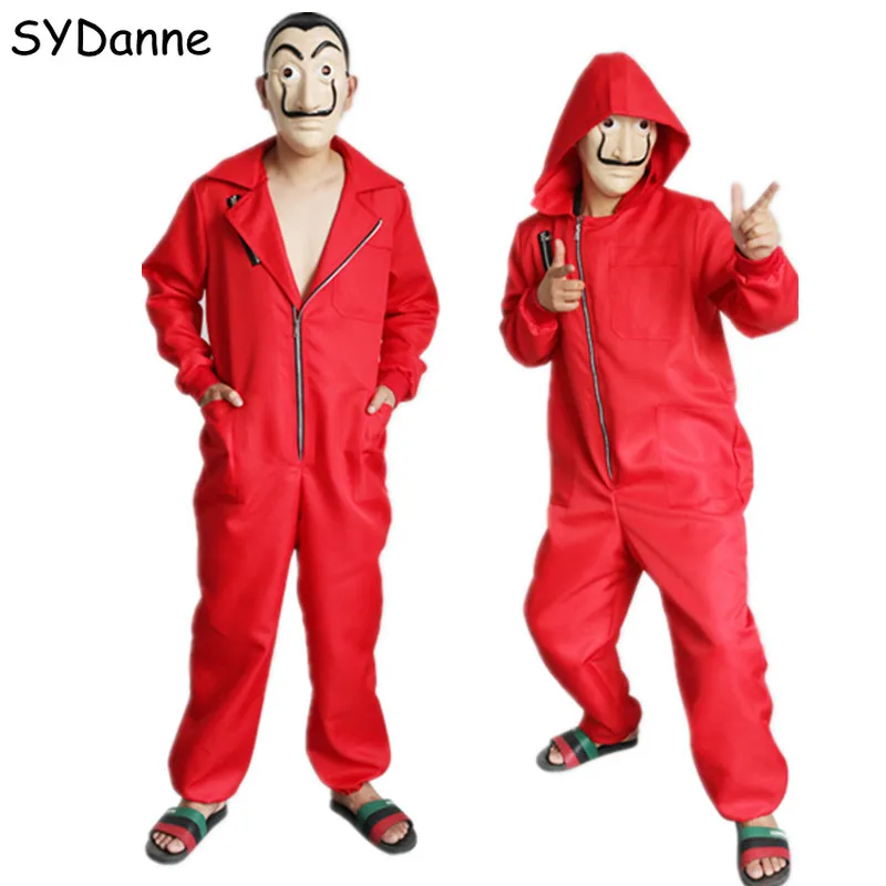 

Kids Salvador Dali Cosplay Costume Mask Money Heist The House of Paper La Casa De Papel Face Mask Bodysuits For Adult Halloween