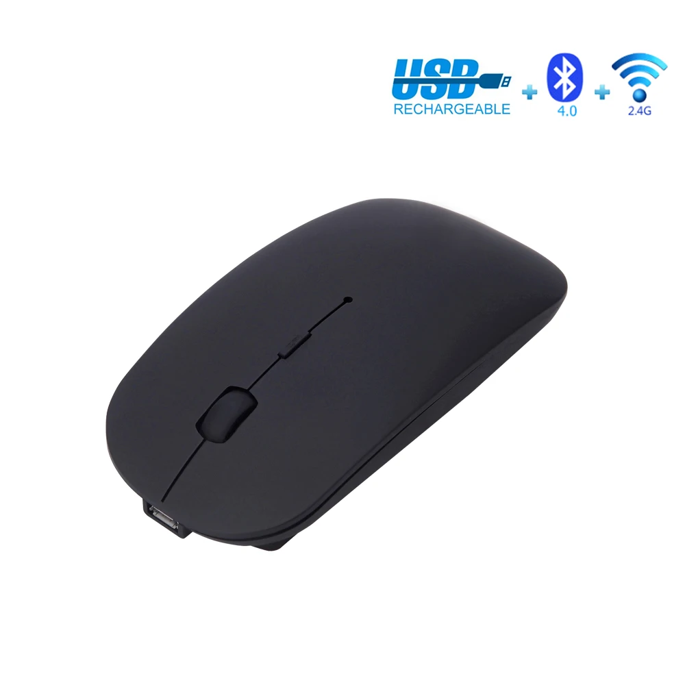 

Rechargeable Bluetooth Mouse 4.0 Dual Mode Slim Wireless Mouse with Silent Click Noiseless for Mac Notebook Dropshipping