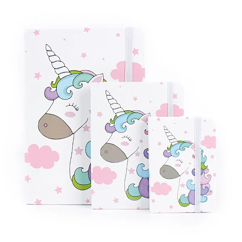 

A5 A6 A7 Fashion Unicorn Notebook Strap Notepad Kawaii Hard Copybook Journal Daily Planner for Students Gifts Papelaria Escolar
