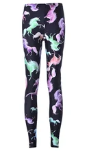 New Women Sexy Elastic Slim Leggings Pants Fitness Yoga Gym Trousers Colorful Horse Digital Print Girls Breathable Tights