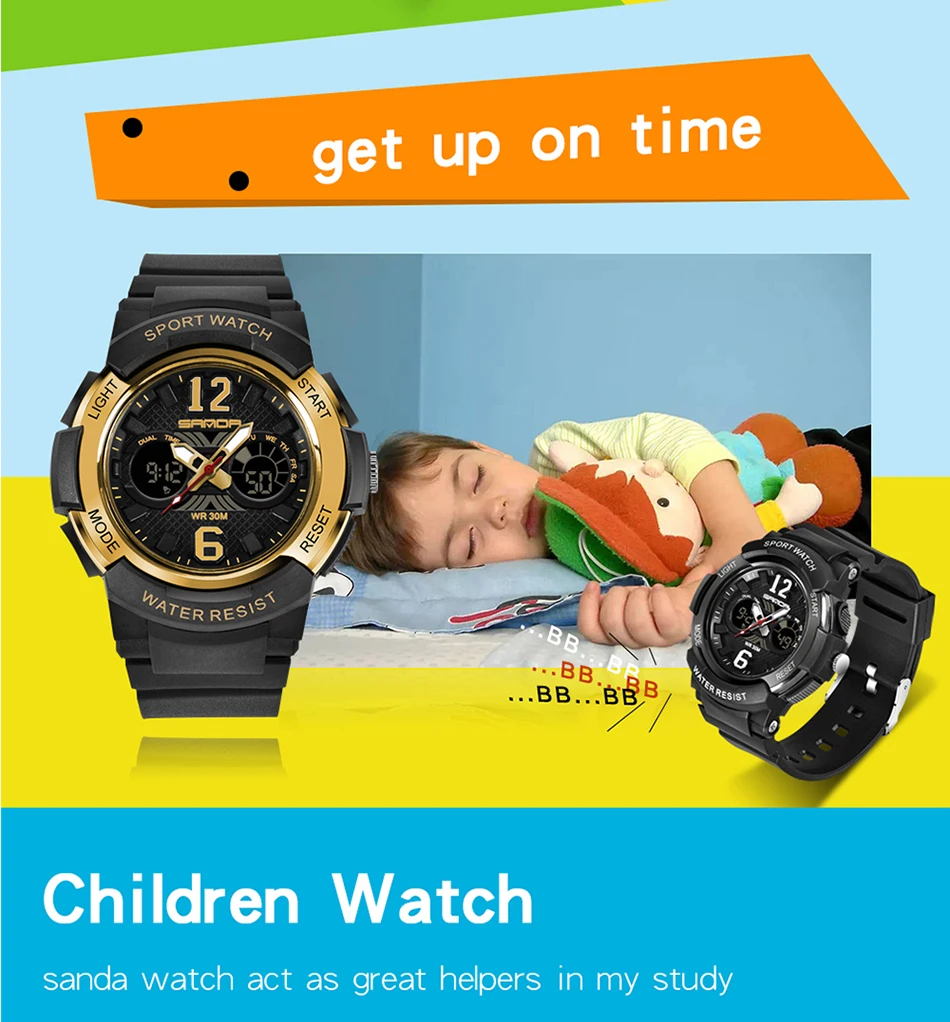 Бренд SANDA Новая Мода цифровые детские часы студенческие спортивные часы для мальчиков и девочек светодиоидные часы детские электронные