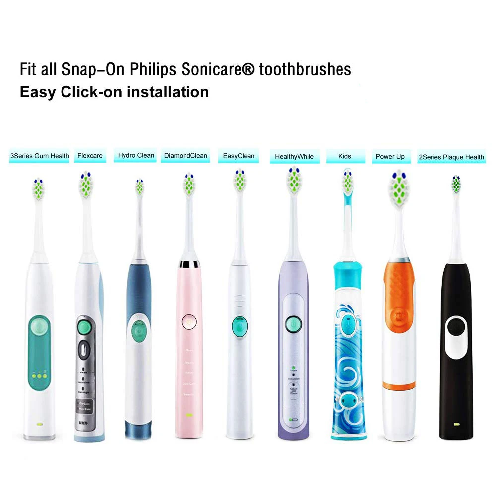 Черные сменные насадки для Philips Sonicare FlexCare HealthyWhite Essence и EasyClean HX6063/64 электрическая зубная щетка