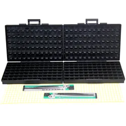 AideTek ESD Safe SMD storage IC resistor Box W/ Bins Anti-statics SMT Box Organizer Transistor Diode plastic toolbox 2BOXALLAS