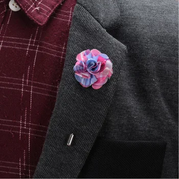 

10 Pcs\lot 5 Kinds Handmade Fashion DIY Silk Artificial Brooch Flower Men Men's Corsages For Suit Accessory Boutonniere Flowers