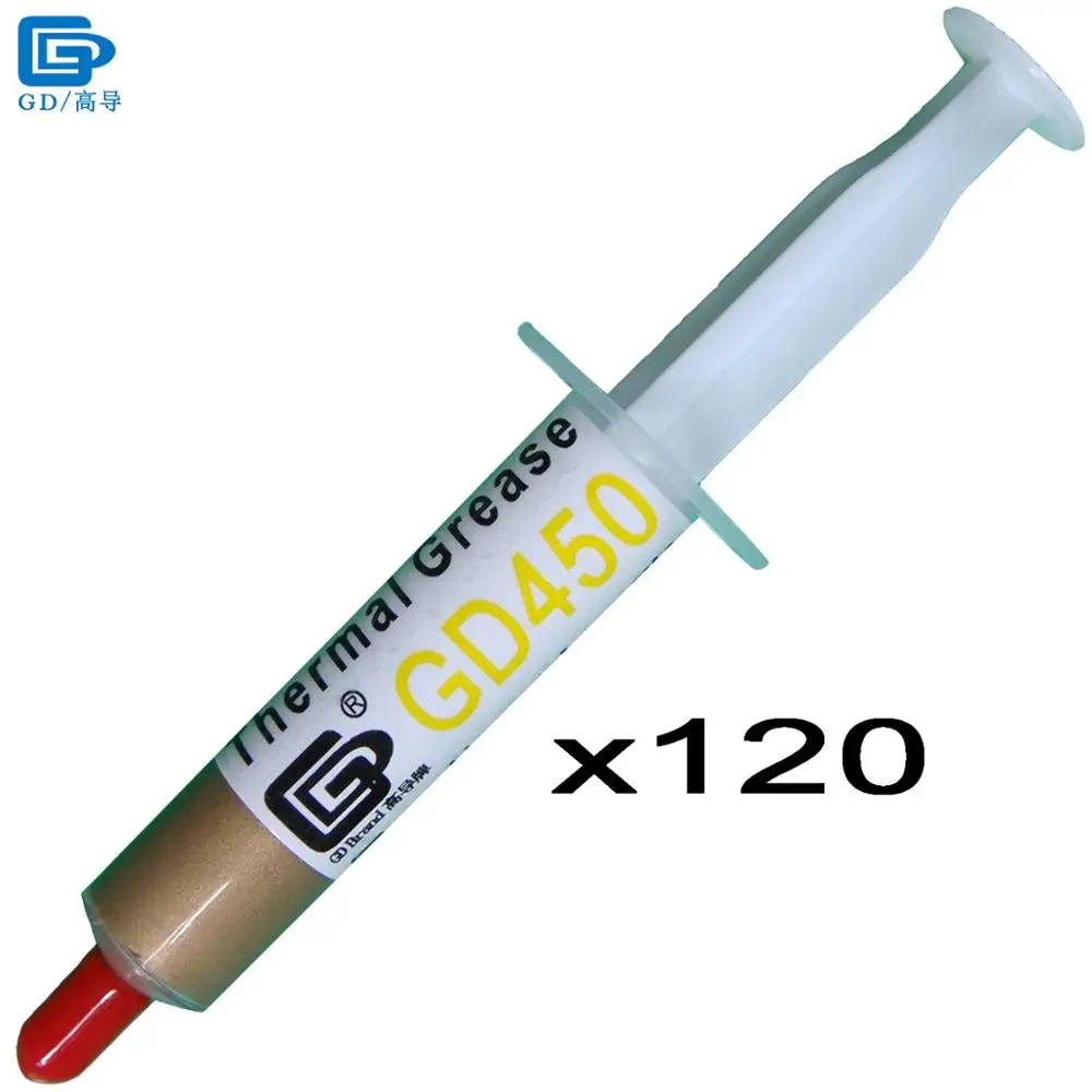 

GD450 Thermal Conductive Grease Paste Silicone Plaster Heat Sink Compound 120 Pieces Net Weight 7 Grams Golden For LED CPU SY7
