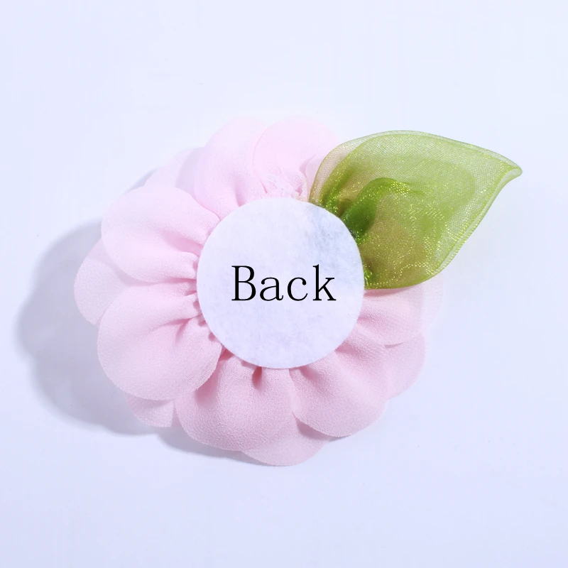 10PCS 8.5CM Fashion Chiffon Fabric Flower With Green Leaf For Wedding Dress Decoration Artificial Flowers For Wedding Invitation 10PCS 8.5CM Fashion Chiffon Fabric Flower With Green Leaf For Wedding Dress Decoration Artificial Flowers For Wedding Invitation