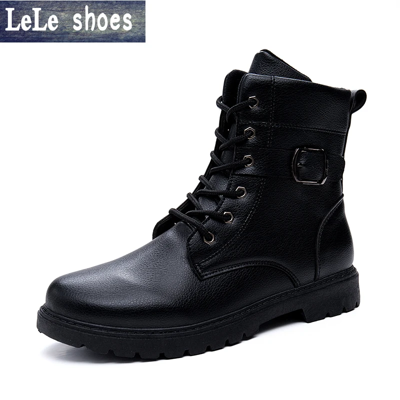 2016 New Brand Winter Men High Top Boots High Quality Genuine Leather