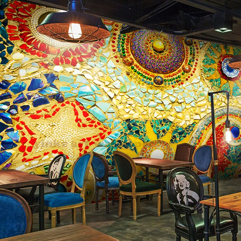 Художественные красочные фотообои с Луной/солнцем/звездой высококачественные