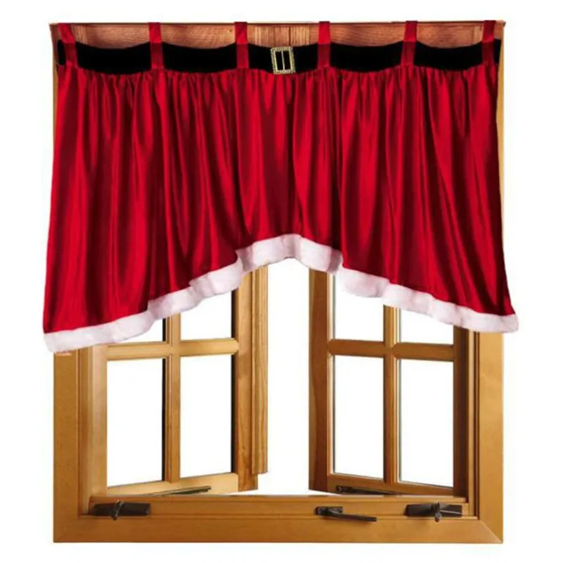 

2018 christmas hot sale Blended Cotton Door Window Drape Panel Christmas Curtain Decorative Home wholesale SJ10