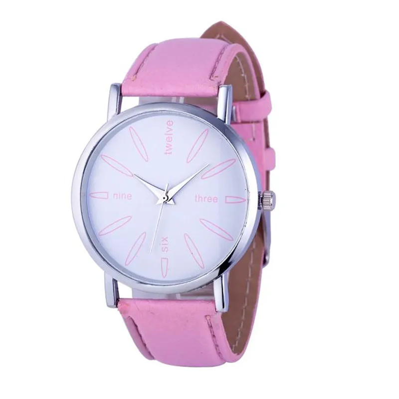 Высокое качество повседневные круглые Аналоговые кварцевые наручные часы красивые модные персональные женские часы с циферблатом кожаные подарочные часы Relogio# S - Цвет: Розовый