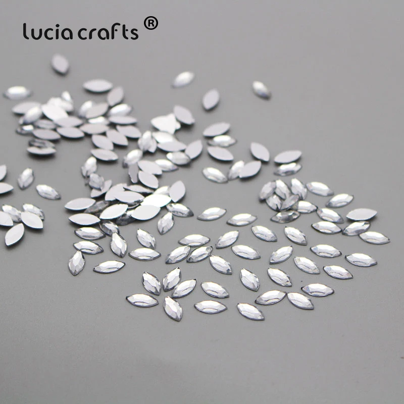 Lucia Crafts Акриловые стразы смешанных цветов 144/288 шт. дизайн конский глаз для