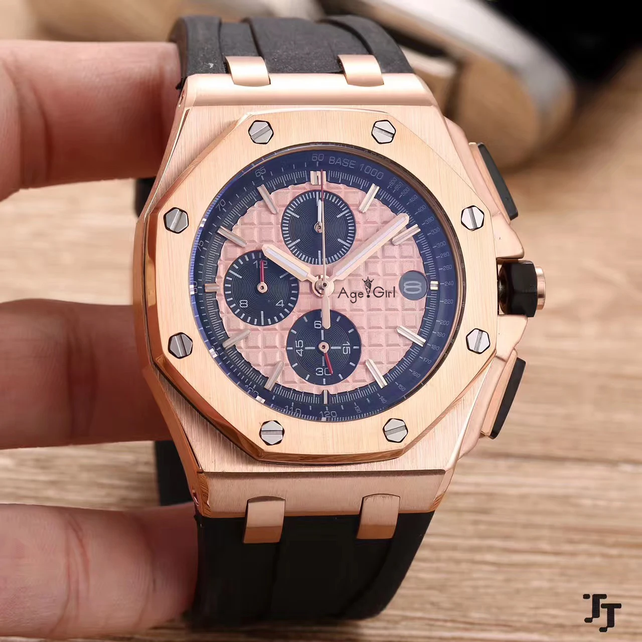 

Luxury Brand New Chronograph Men Watch Stopwatch Lebron James Sapphire Watches Rose Gold White Blue Black Rubber Sport Limited