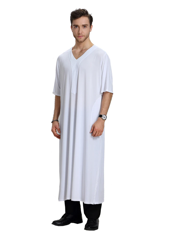Модная мусульманская одежда мужские халаты Арабский Дубай индийский Ближний Восток исламский человек ТОБ кафтан 7a42