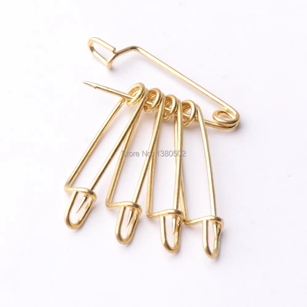 

100pcs/lot 35mm gold color copper material Safety Pins Brooch Pins DIY handmade Accessories