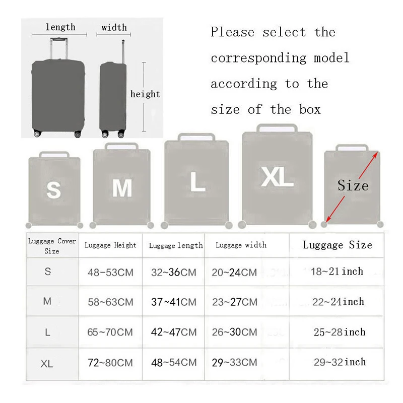 Чехол для дорожного костюма, защитный чехол для багажа, 18-32 дюйма, эластичный чехол для тележки, защита от пыли, чехол, аксессуары для путешествий