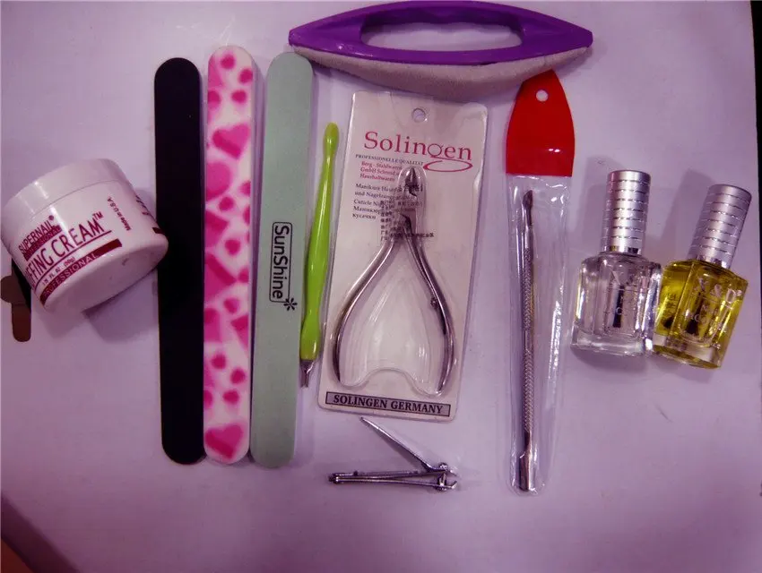 Nail manicure kits nail care tool kits /set (buffring cream,file