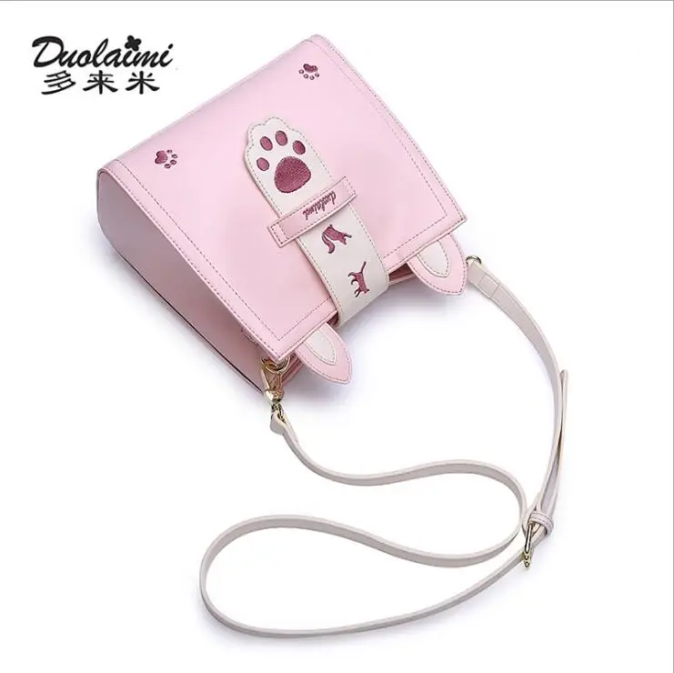 DuoLaiMi сумки для женщин 2018 розовая сумка через плечо вышивка bolsa feminina искусственная