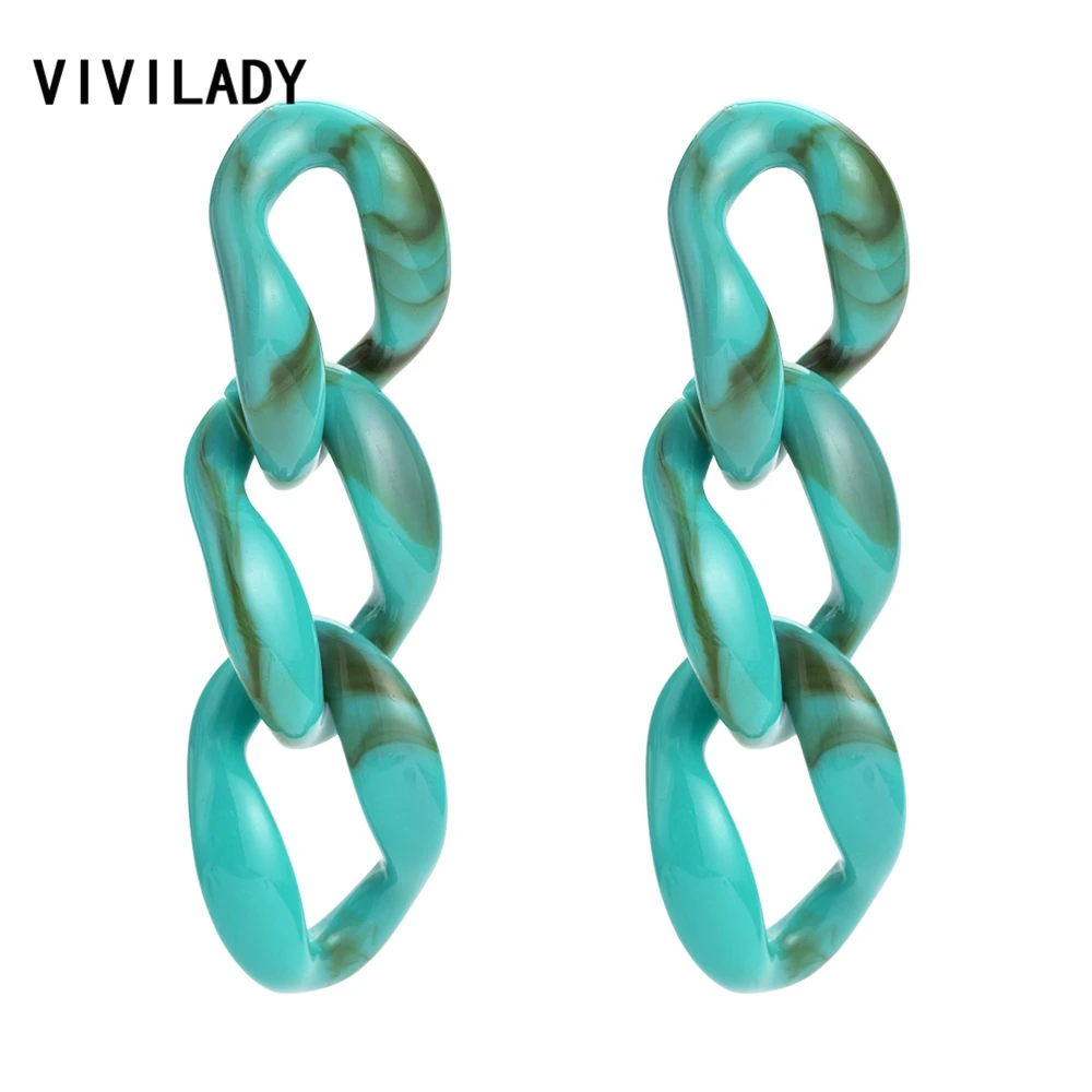 

VIVILADY 2018 Boho Hiphop Acrylic Long Chain Drop Dangle Earrings Women Brincos Statement Bridal Jewelry Accessory Party Gift