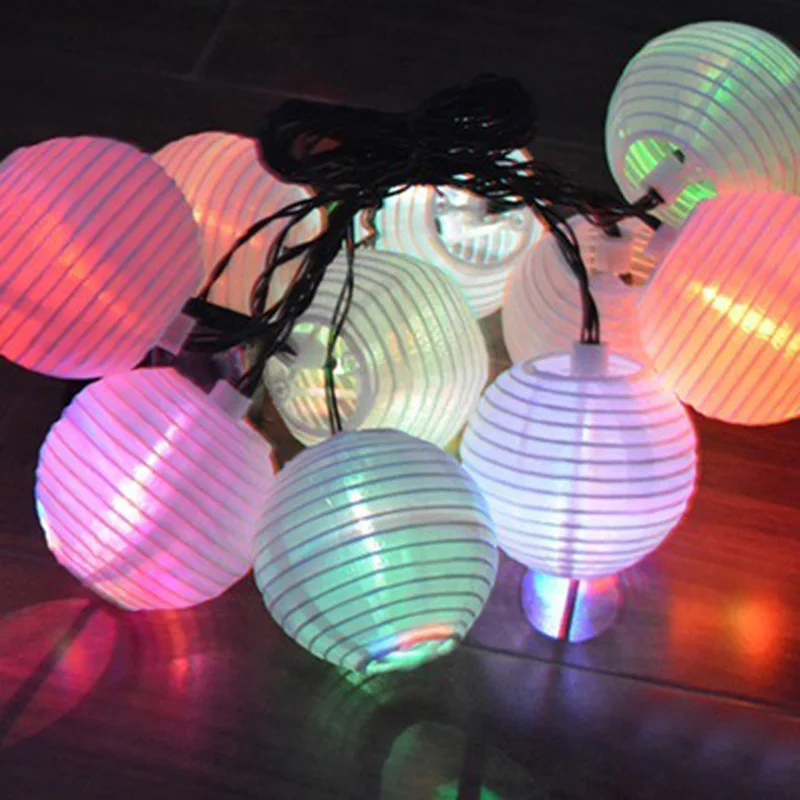 

Holiday Light 10 LED Solar Chinese Hanging Lantern Fairy String Lights Lamp For Outdoor Garden Lantern Yard Party Festival Decor