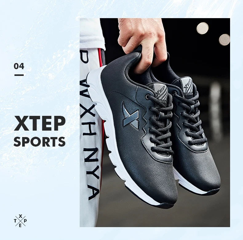 Xtep Blade Мужская беговая Обувь из сетки и кожи, спортивные кроссовки, светильник, дышащая беговая Обувь для мужчин 982119119399