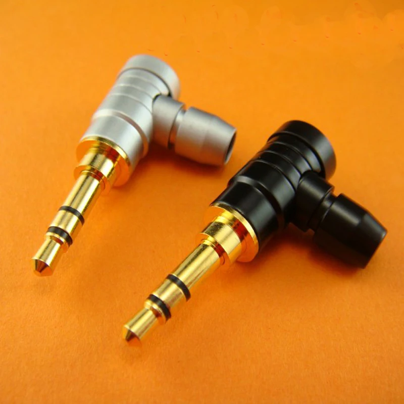 

90 Degree Jack 3.5mm stereo headset plug 3 pole 3.5 Audio Plugs Carbon fiber Jack Adaptor Connector for iphone