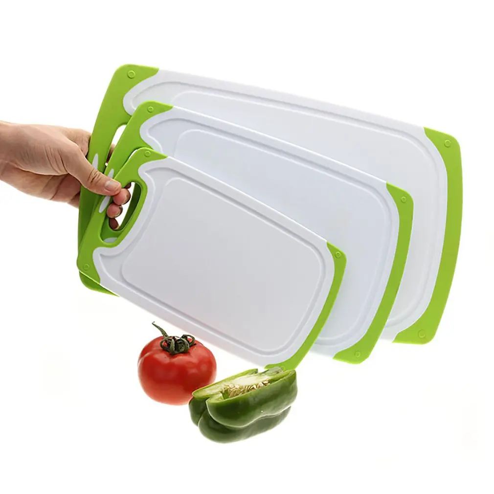 

Plastic Cut Non-slip Cutting Board Anti Bacterium Vegitable Chopping Board Hang Hole Food Slice Kitchen Tools Green