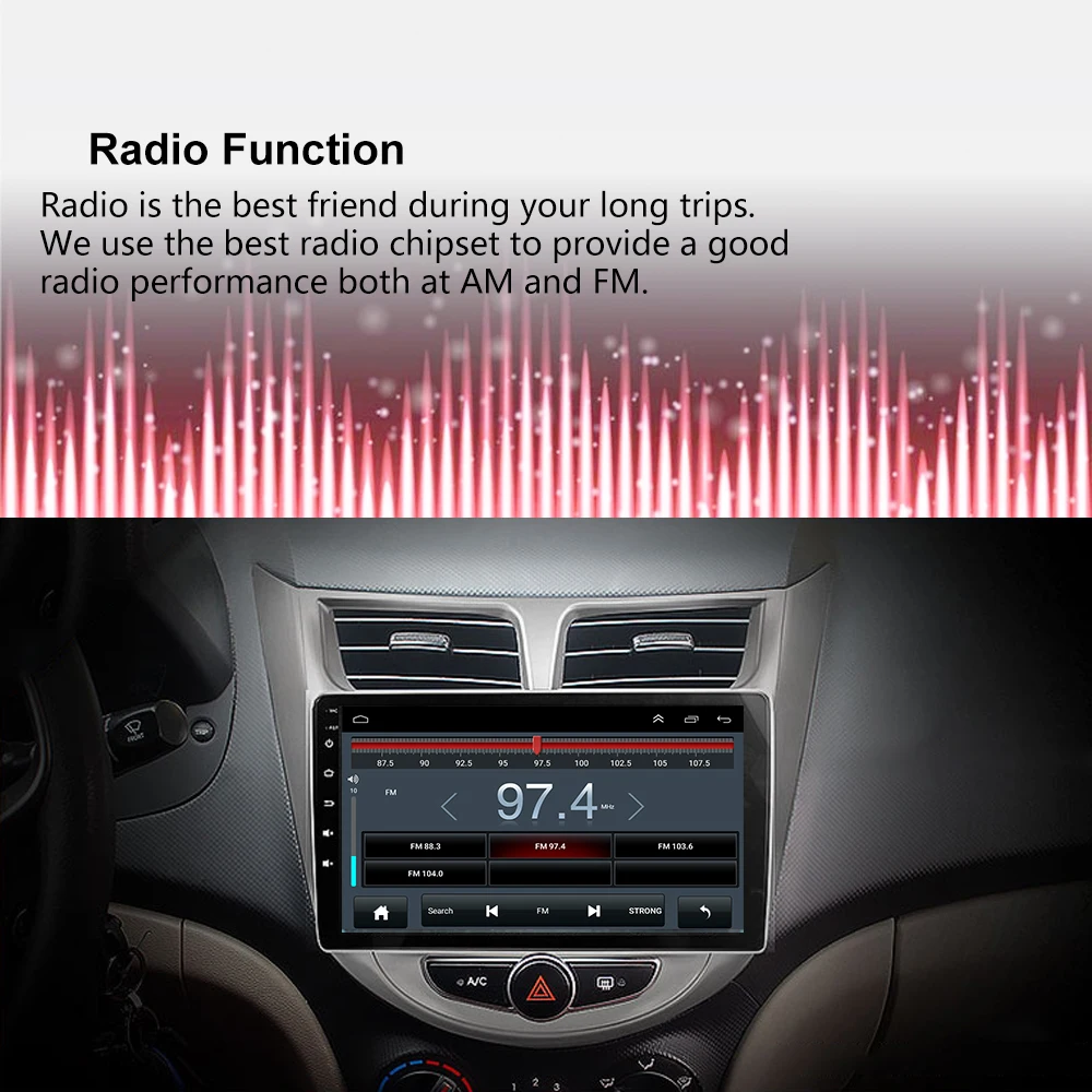 Discount 2din Android  9"  Car Radio StereoMultimedia Video Player Navigation GPS For solaris Hyundai 1 2 Accent Verna sedan 2010--2016 8