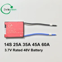 14 s 25A 35A 45A 60A PCM/PCB/BMS для 48 В 18650 LiNCM Li литий-ионный аккумулятор для электрических велосипедов и скутеров и инструменты